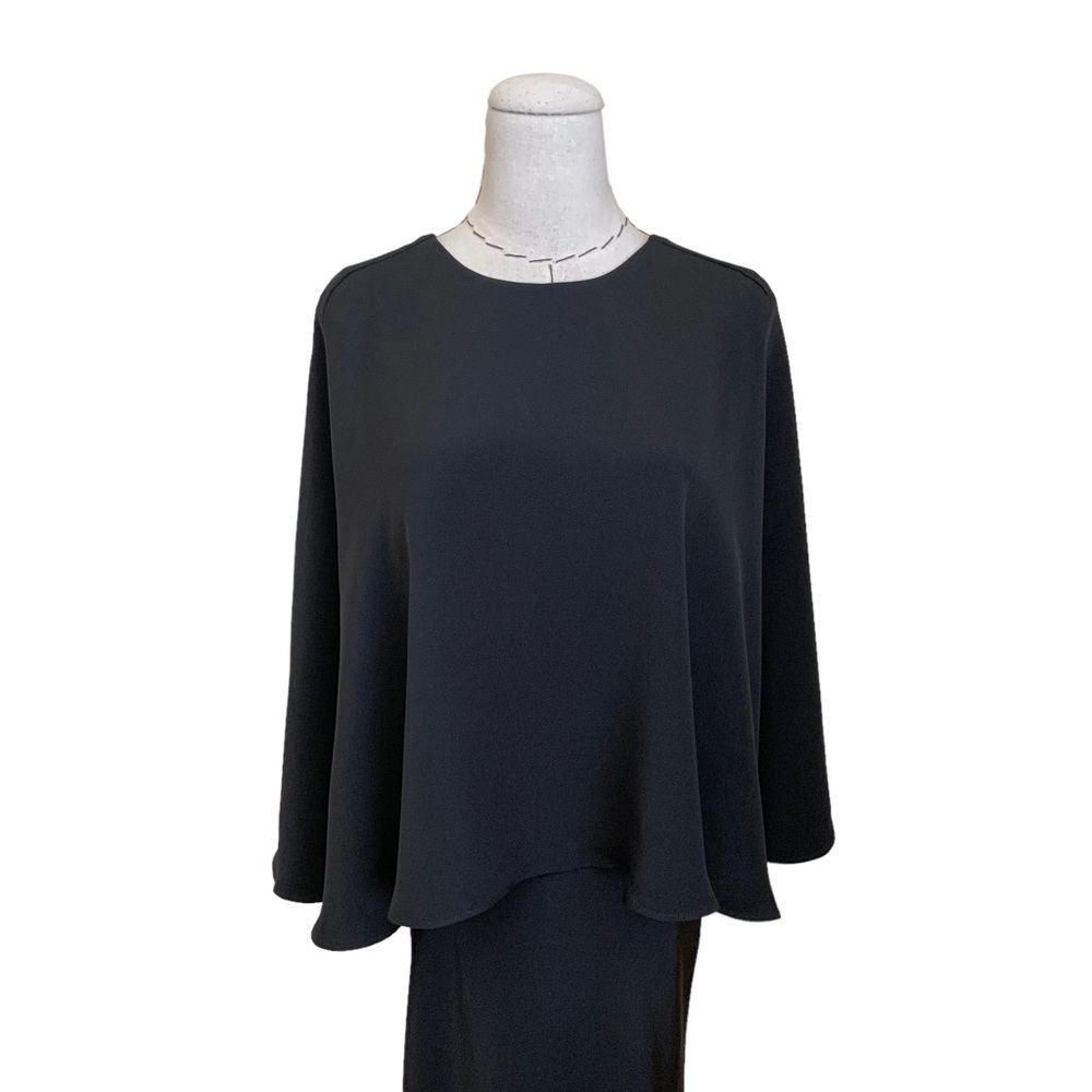 Alessandra Rich Black Capelet Silk Gown sz 40 - Picture 3 of 15